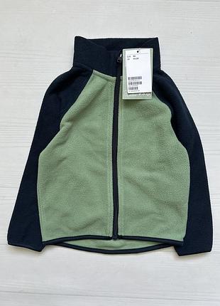 Кофта для хлопчика h&m флісова на замку зелена з синім 92