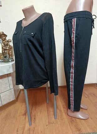 Фирменные натуральные свободная кофта поло и джоггеры l-xl
