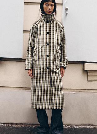 Двусторонний клетчатый тренч zw collection