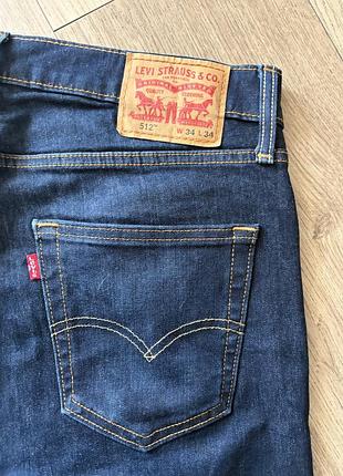 Джинси чоловічі levi's 512 slim сині w34 l34