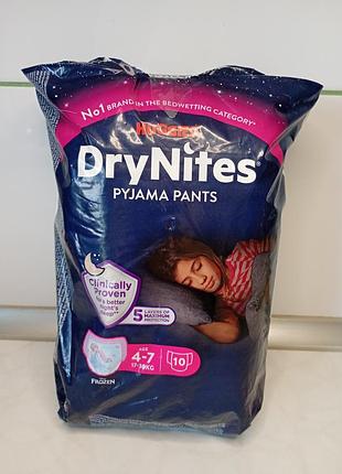 Нічні трусики підгузки huggies drynites 4-7 років 17-30 кг (6 штук) ночные трусики подгузники для девочки