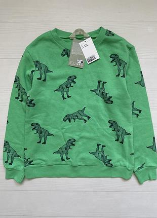 Світшот для хлопчика h&m салатовий з принтом динозаврів 134/140