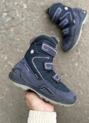 Lowa gore tex сапожки детские на липучках 32 размер мембранные трекинговые зимние демисезонные outdoor hiking boots kids