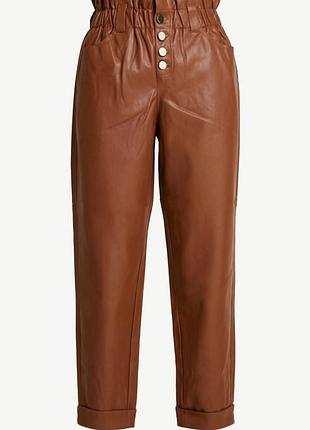 Брюки с высокой талией из искусственной кожи river island