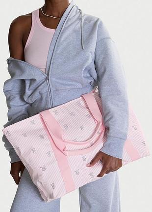 Жіноча сумка шопер victoria's secret shine tote bag рожевий