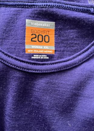 Преміальна жіноча термокофта icebreaker bodyfit 200 (100% шерсть мериноса) | розмір xxl 4