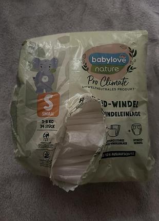 Підгузки-вкладиші babylove nature pro climate s 3-8 кг 34 штуки