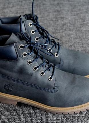 Ботинки timeberland 6-inch premium waterproof navy boot оригинал нат кожа нубук!
