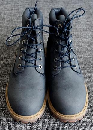 Ботинки timeberland 6-inch premium waterproof navy boot оригинал нат кожа нубук! 2