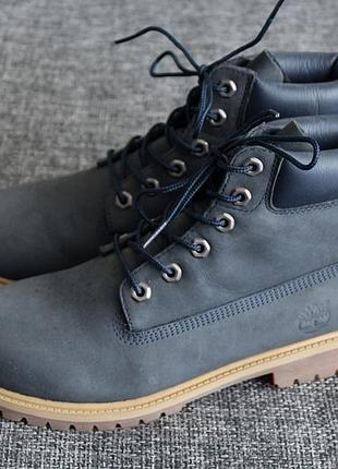 Ботинки timeberland 6-inch premium waterproof navy boot оригинал нат кожа нубук! 3