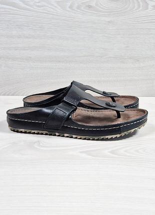Кожаные мужские шлепанцы вьетнамки на липучке clarks оригинал, размер 46