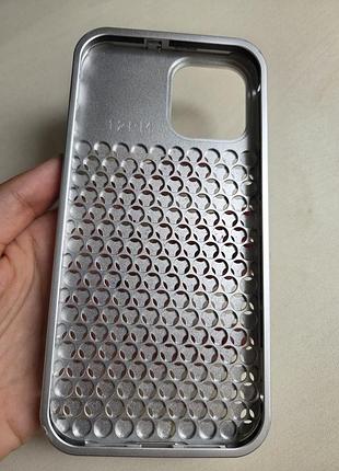 Чохол apple для iphone 12 pro max, сірий, перфорований 2