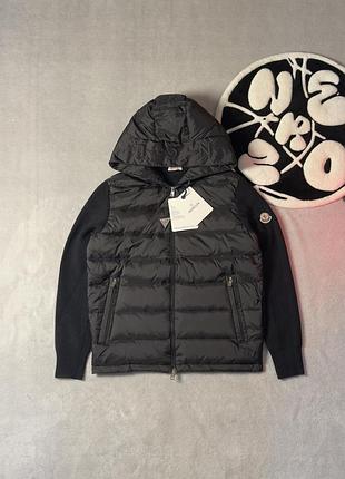 На руках!!!куртка moncler panelled hooded jacket "black" s-xl