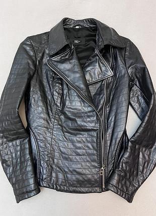 Кожаная куртка косуха серая графитовая из  натуральной кожи venere (р. 36 / xs-s)