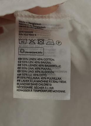 Белая льняная льняная льняная льняная рубашка h&amp;m 7