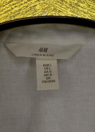 Белая льняная льняная льняная льняная рубашка h&amp;m 6