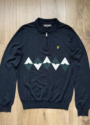 Светр lyle & scott argyle 1/4 zip knit jumper