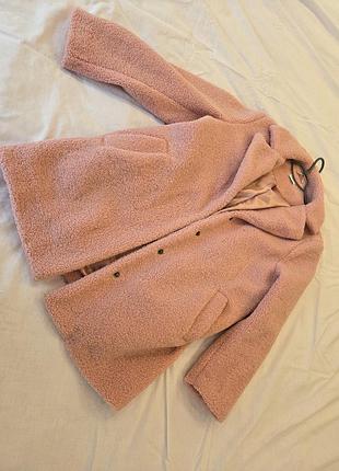 Жіноча шуба тедді рожева