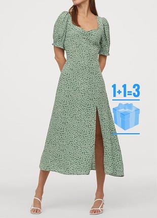Довга сукня в квітковий принт h&m 10 віскоза