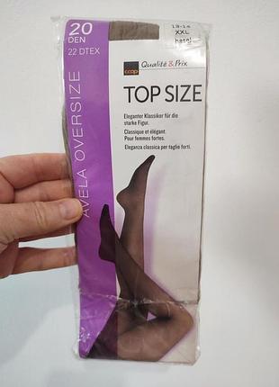 Нові капронові колготки батал avela top size 20 den, розмір 13-14 (xxl), колір hasel