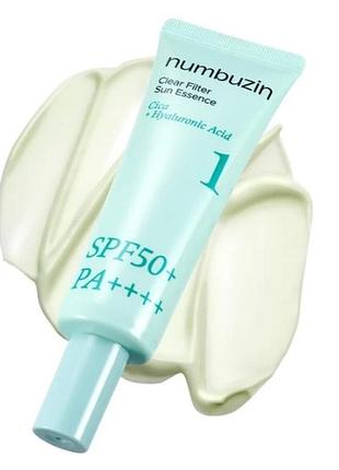 Легкий сонцезахисний крем-есенція numbuzin no.1 clear filter sun essence spf50+ pa++++