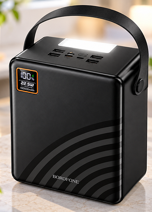 Power bank borofone 100000mah bj85 / павербанк с быстрой зарядкой и фонариком