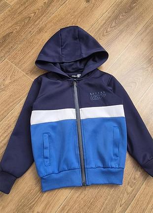 Кофта для хлопчика спортивна синя з білим 98-104 см