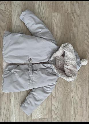 Зимова куртка zara 104 світло сірого кольору