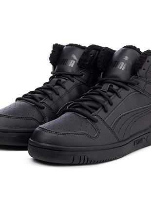 Чорні теплі кросівки puma шкіряні 38 розмір / 24 см