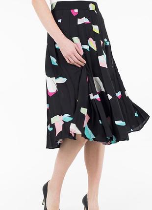 Довга спідниця жіноча pepe jeans elaine skirt чорна з абстрактним геометричним принтом s/m