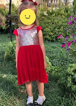 Святкова пишна сукня lindex kids з паєтками та фатином на дівчинку