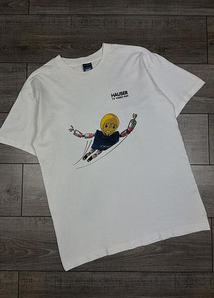 Вінтажна футболка мерч premium screen stars hauser tv video hifi chip 90s promo tee