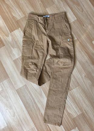 Стильные горчично-коричневые брюки-карго bonobo, крой slim fit, состояние новых