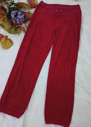 Червоні котонові велюрові штани, l-2xl,vero moda.