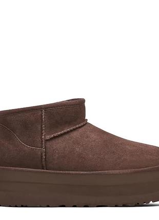 Уггі жіночі ugg ultra mini platform chocolate оригінал