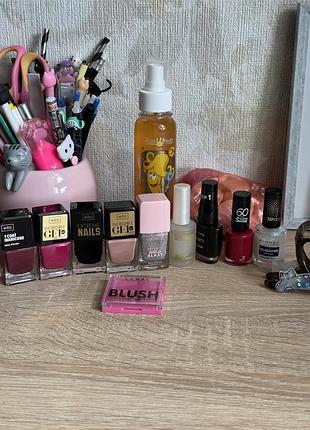 Лаки для нігтів wibo, rimmel, max factor, catrice + румяна lamel