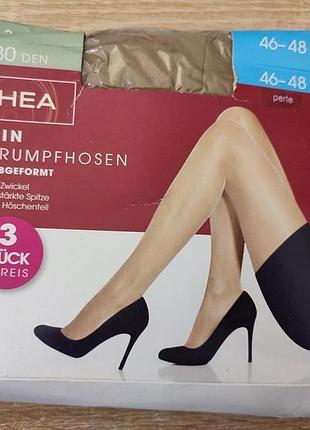 Набор новых капроновых колготок батал thea fein strumpfhosen 30 den (3 пары), размер 46-48 (xl)