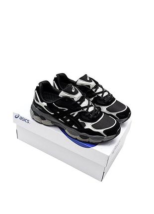 Мужские термо кроссовки asics gel nyc black черные с серебром gor-tex❄️