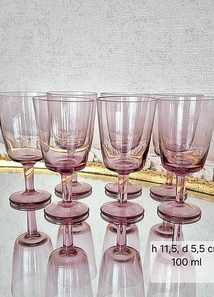 Рюмка винтаж марганцевое цветное стекло коллекционная винтажная рюмка