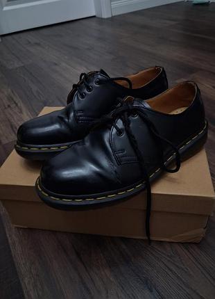 Кожаные туфли dr. martens 1461 smooth черные мартинсы