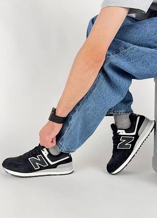 Водонепроникні кросівки new balance 574 classic m gtx black white grey