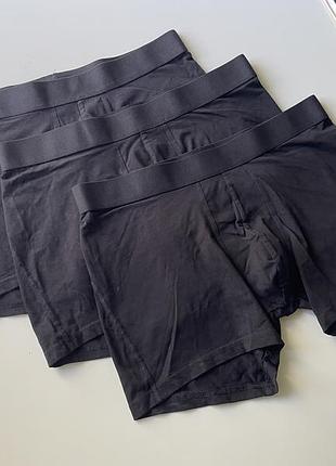 3 шт набір чорних боксерів труси чоловічі h&m