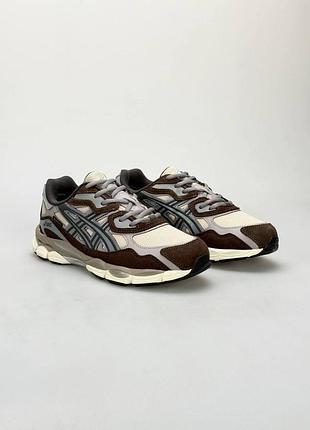 Водонепроникні кросівки asics gel-nyc w gtx beige brown grey