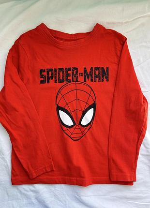 Яскравий лонгслів / кофта marvel primark людина-павук spider-man на 5–6 років (116 см)