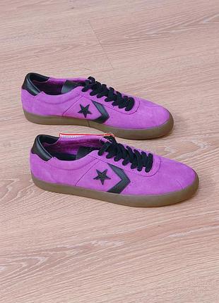 Кеды женские мужские converse skate breakpoint pro ox кожаные замшевые яркие сиреневые фиолетовые низкие 42 размер