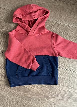 Кофта для хлопчиків h&m флісова червоно-синя 92 розмір