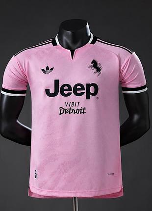 Футболка ювентус 26/27 адідас виїзна | ігрова спортивна футбольна форма adidas juventus рожева | буффон роналдо зідан