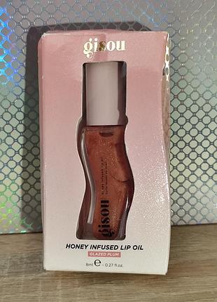 Блиск для губ gisou honey infused lip oil glazed plum 8 мл