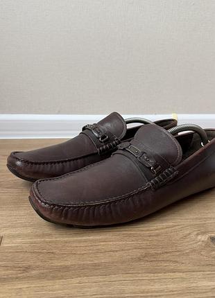 Шкіряні мокасини bally waldines leather loafers / driving moccasins