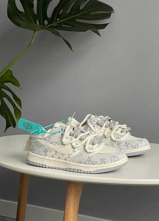 😍 женские кроссовки nike sb x loui vuitto white grey sj2068-248